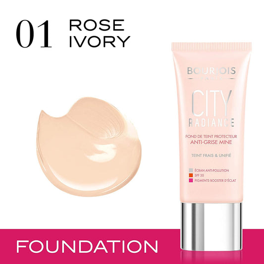 Bourjois City Radiance Foundation Rose Ivory 01 X 3