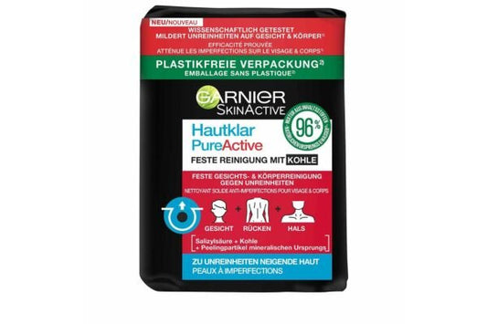 Garnier Pure Active Charcoal Cleansing Bar For Face & Body X 6